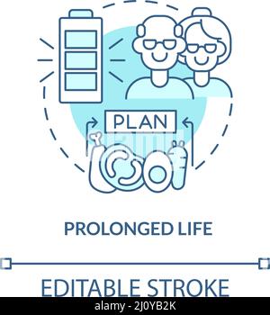 Prolonged life turquoise concept icon Stock Vector