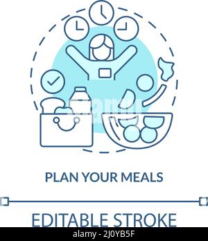 Plan your meals turquoise concept icon Stock Vector