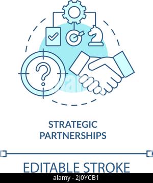Strategic partnerships turquoise concept icon Stock Vector