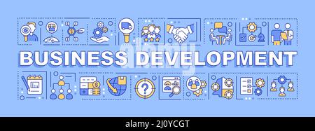 Business development word concepts blue banner Stock Vector