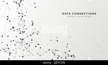 Abstract mesh vector background. Futuristic technology style card. Lines, point, planes in 3d space. Stock Vector