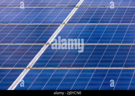 Photovoltaic solar panels on an energy efficient eco home house roof residential domestic property in Germany Stock Photo