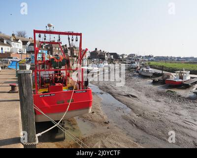 Queenborough, Kent, UK. 21st Mar, 2022. Kent fishermen are concerned they could be put out of business over rising fuel costs. Queenborough, Kent. Fishing boats pictured in Queenborough. Kent online quotes local Queenborough fisherman Dave Ferris as saying he has to be 'careful of the everyday viability of going to sea' because of the price of red diesel. Credit: James Bell/Alamy Live News Stock Photo