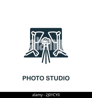 Photo Studio icon. Monochrome simple icon for templates, web design and infographics Stock Vector