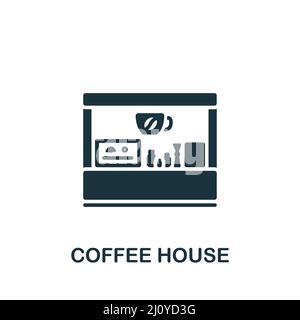 Coffee House icon. Monochrome simple icon for templates, web design and infographics Stock Vector