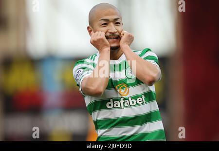 File photo dated 06-02-2022 of Celtic striker Daizen Maeda, who will miss Japan's upcoming World Cup qualifying double header against Australia and Vietnam. Issue date: Monday March 21, 2022. Stock Photo