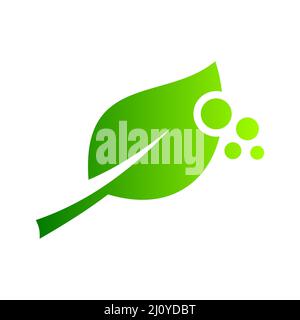 Biodegradable icon. Green leaf disintegration. Compostable symbol. Natural decomposition of a plant. Back to nature idea. Plant rots into soil. Vector Stock Vector