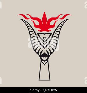 Abstract torch icon in two colors. Vector illustration Stock Vector