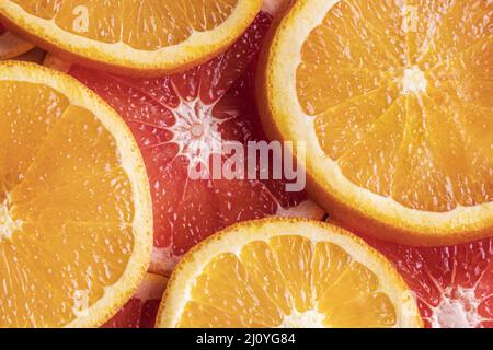 Top view orange grapefruit slices. High quality photo Stock Photo