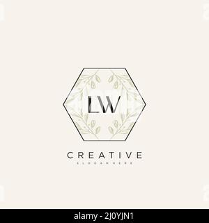 LW Initial Letter Flower Logo Template Vector premium vector Stock Vector