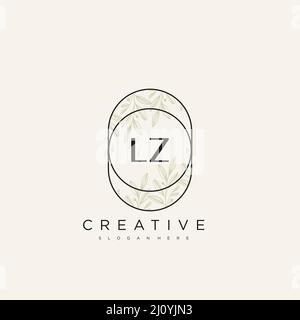 LZ Initial Letter Flower Logo Template Vector premium vector Stock Vector