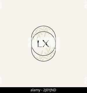 LX Initial Letter Flower Logo Template Vector premium vector Stock Vector