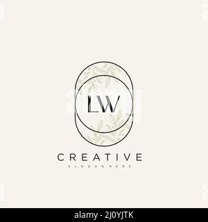 LW Initial Letter Flower Logo Template Vector premium vector Stock Vector