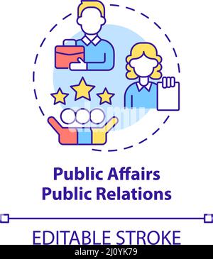 Public affairs PR concept icon Stock Vector