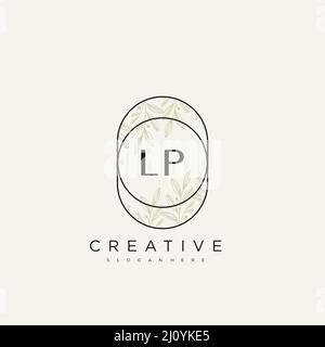 LP Initial Letter Flower Logo Template Vector premium vector Stock Vector