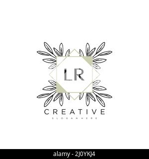 LR Initial Letter Flower Logo Template Vector premium vector Stock Vector