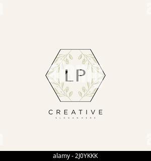 LP Initial Letter Flower Logo Template Vector premium vector Stock Vector