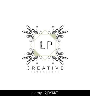 LP Initial Letter Flower Logo Template Vector premium vector Stock Vector