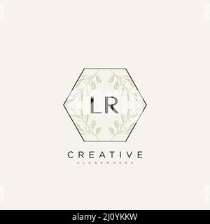 LR Initial Letter Flower Logo Template Vector premium vector Stock Vector