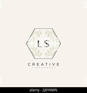 LS Initial Letter Flower Logo Template Vector premium vector Stock Vector