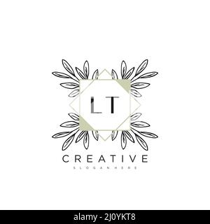 LT Initial Letter Flower Logo Template Vector premium vector Stock Vector