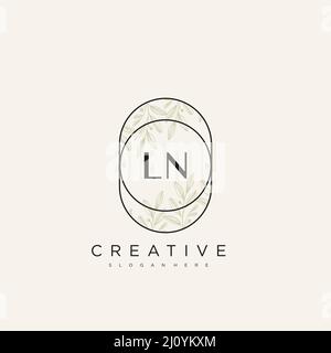 LN Initial Letter Flower Logo Template Vector premium vector Stock Vector