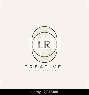 LR Initial Letter Flower Logo Template Vector premium vector Stock Vector