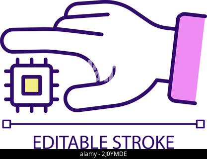 Modern technology usage RGB color icon Stock Vector