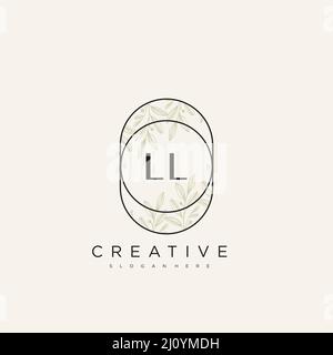 LL Initial Letter Flower Logo Template Vector premium vector Stock Vector