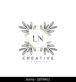 LN Initial Letter Flower Logo Template Vector premium vector Stock Vector