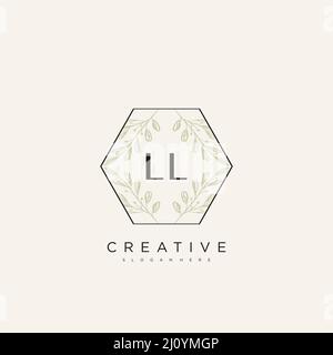 LL Initial Letter Flower Logo Template Vector premium vector Stock Vector