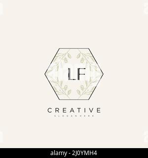 LF Initial Letter Flower Logo Template Vector premium vector Stock Vector