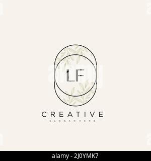 LF Initial Letter Flower Logo Template Vector premium vector Stock Vector
