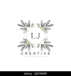 LJ Initial Letter Flower Logo Template Vector premium vector Stock Vector