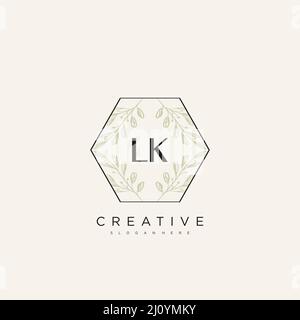 LK Initial Letter Flower Logo Template Vector premium vector Stock Vector