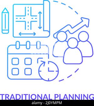 Traditional planning blue gradient concept icon Stock Vector