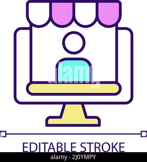 Opening internet store RGB color icon Stock Vector