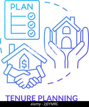 Tenure planning blue gradient concept icon Stock Vector