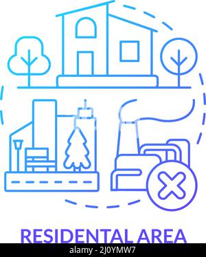 Residential area blue gradient concept icon Stock Vector
