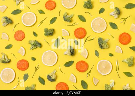 Flat lay delicious ripe produces composition. High quality photo Stock Photo