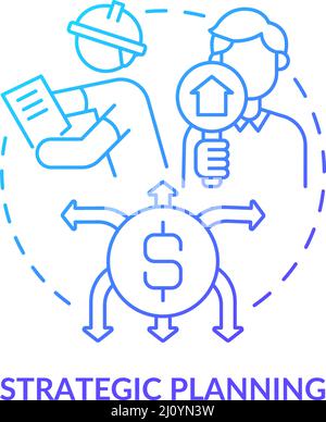 Strategic planning blue gradient concept icon Stock Vector