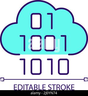 Virtual information storage RGB color icon Stock Vector