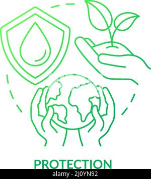 Protection green gradient concept icon Stock Vector