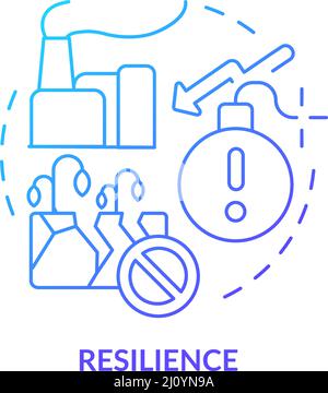 Resilience blue gradient concept icon Stock Vector