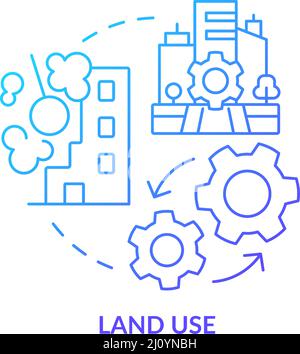 Land use blue gradient concept icon Stock Vector