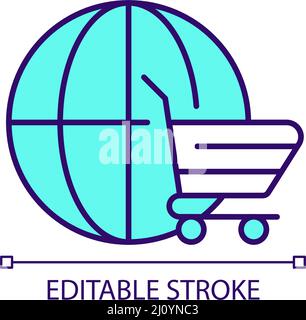 International retail service RGB color icon Stock Vector