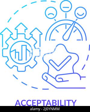 Acceptability blue gradient concept icon Stock Vector