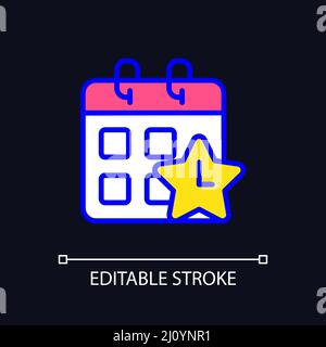Time off reward pixel perfect RGB color icon for dark theme Stock Vector