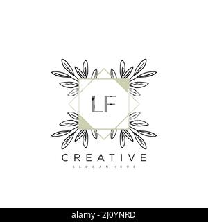 LF Initial Letter Flower Logo Template Vector premium vector Stock Vector