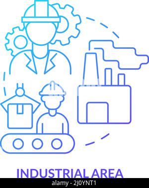 Industrial area blue gradient concept icon Stock Vector